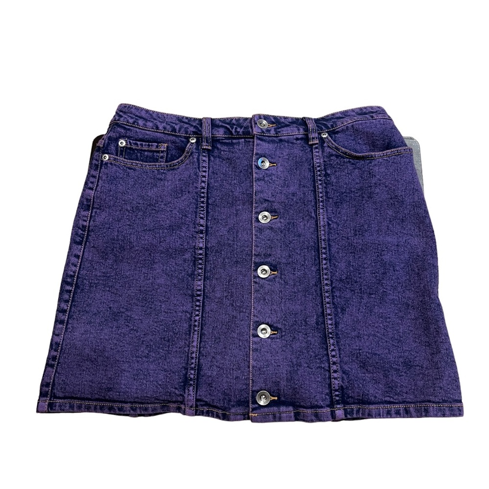 Hot Topic | Purple Denim Button Fly Front Skirt